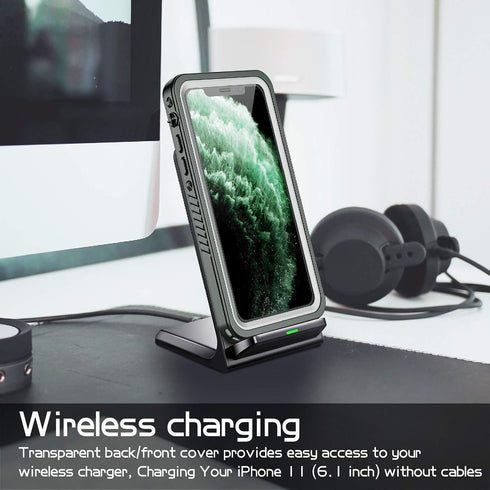 Compatible with iPhone 11 Waterproof Case, Built-in Screen Protector Full-Body Rugged Bumper Sealed Cover Shockproof Dustproof Waterproof Case for...