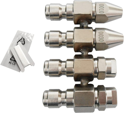 4 GPM Pressure Washer Nozzle,J Rod Tip Water Cleaning Soft Wash Nozzle kits,4 Way Jrod Washing Tip Holder,1/4" Quick Connect 0° 25° 40°...