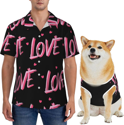 Hawaii Dog Shirt, Dog Owner Matching Clothes, Pet Summer T-Shirts Floral Breathable Cool Clothes Hawaiian Shirts for Dog Cats Owner and Pet Shirts...