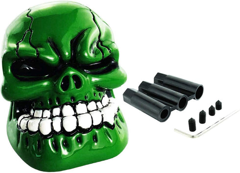 Abfer Shifter Gear Knobs Green Skull Shift Knob Cool Car Gear Shifting Lever Handle Head Replacement Fit Most Automatic Manual Vehicles...