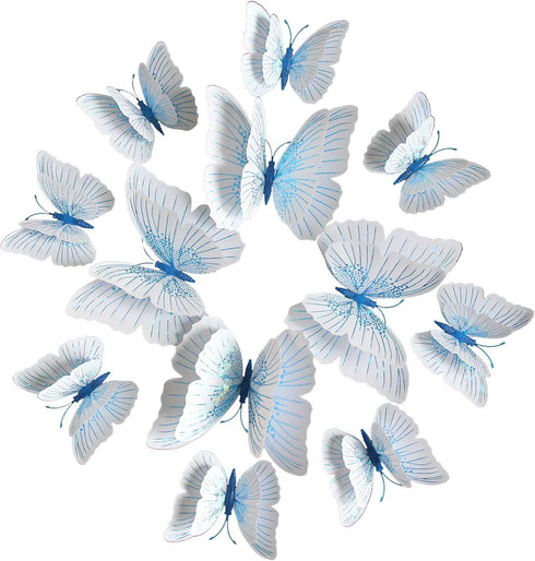 Somotersea 24Pcs 3D Butterfly Wall Decor Removable Butterfly Decoration for Girls Room Butterflies Decals Birthday Party Decorations Kids Bedroom ...