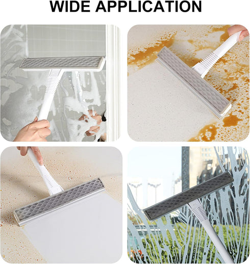SetSail Window Squeegee, 2-in-1 Small Squeegee for Window Cleaning All-Purpose Compact Size Window Cleaner Tool with 42 Inch Extension Pole Profes...
