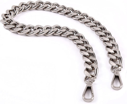 25 Inch Trendy Chunky Metal Chain Purse Handles Shoulder Strap Replacement for Handbag (Silver)...