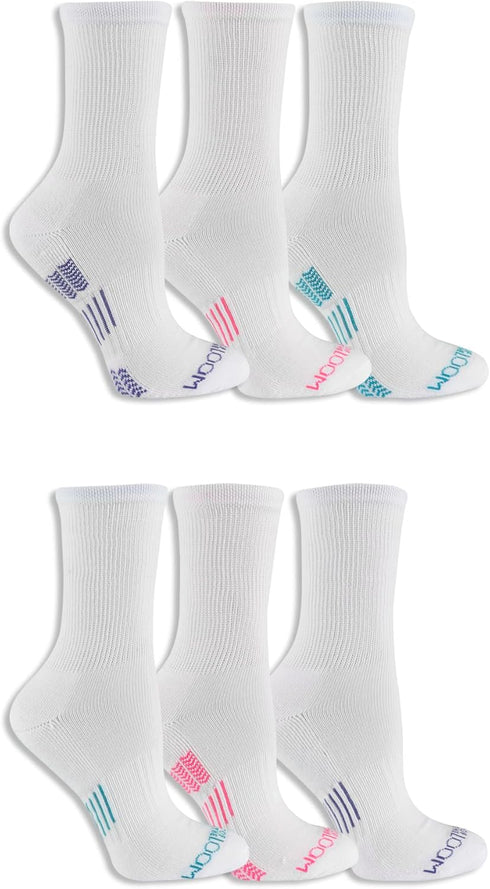 Fruit of the Loom Women's Everyday Active Crew Socks, White, Purple, Pink, Green, Blue, Shoe Size: 4-10...