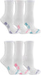 Fruit of the Loom Women's Everyday Active Crew Socks, White, Purple, Pink, Green, Blue, Shoe Size: 4-10...