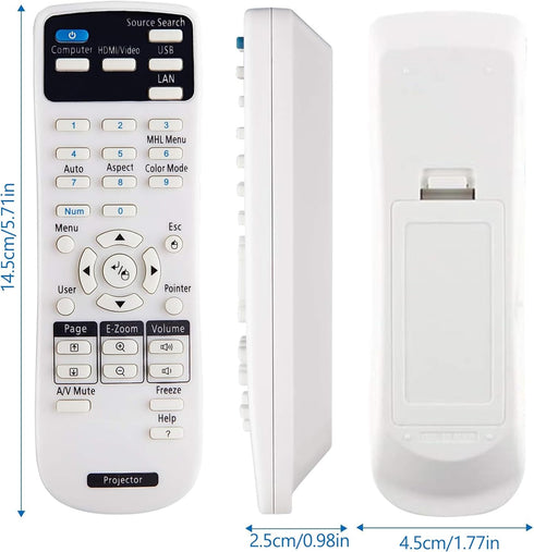 Universal Projector Remote Control for Epson Projector Home Cinema, Powerlite, EB-, EX, VS, H, BrightLink, EMP- Series Projectors...