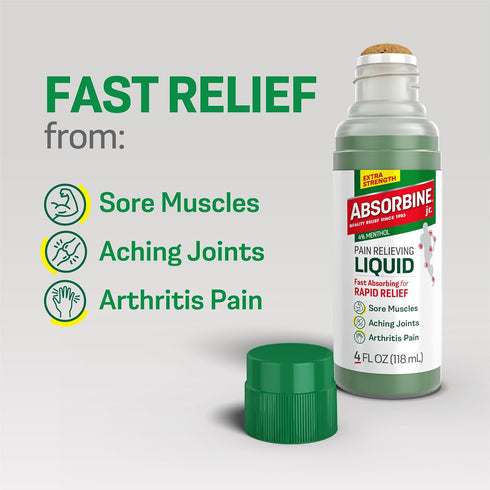 Absorbine Jr. Extra Strength Pain Relieving Liquid, Liquid Pain Reliever, Pain Relief for Joint, Arthritis, Nerve Pain and Muscle Soreness Relief,...