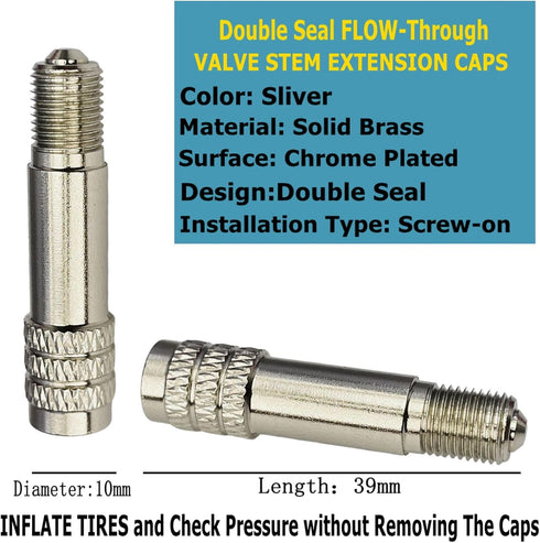 Valve Stem Extenders,4CM Valve Stem Extensions Caps High Pressure Inflate/Flow Through Valve Stem Caps Tire Caps for High Pressure Cars, Trucks, T...