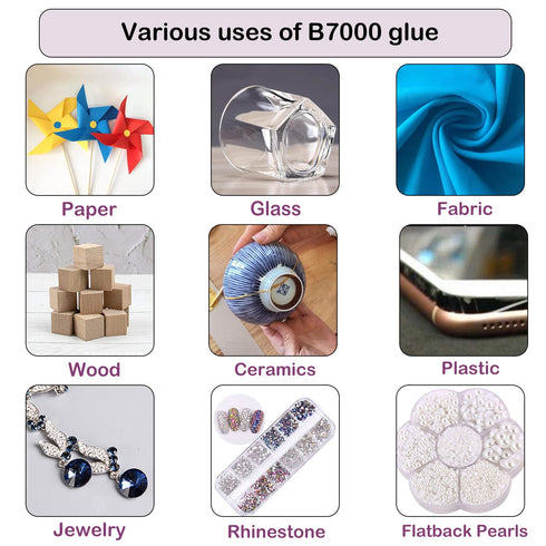 B7000 Jewelry Glue for Jewelry Making, FITTDYHE 2PCS 50ML/1.69 fl oz Clear Glue Rhinestone Clear Glue Fabric glue, Multipurpose Super Adhesive B-7...