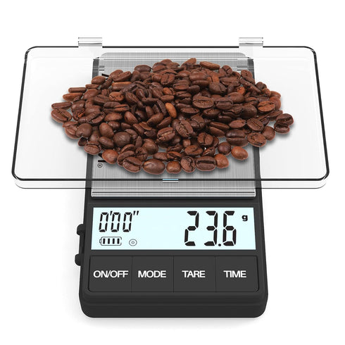 WEIGHTMAN Espresso Scale with Timer 1000g x 0.1g Small & Thin Travel Coffee Scale, Mini Digital Scale Grams and Ounces with Large Backlit LCD Stai...