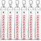 Inbagi 6 Pcs Leather Baseball Keychains for Boys White Seamed Keychain Sports Softball Keychains Baseball Gifts for Boys Wristlet Strap Keychain f...