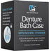 Denture Bath Case and Retainer Case FSA HSA Approved Denture Bath Cup for Invisalign Retainers Mouthguards Dentures Cleaner Kit with Strainer Spil...