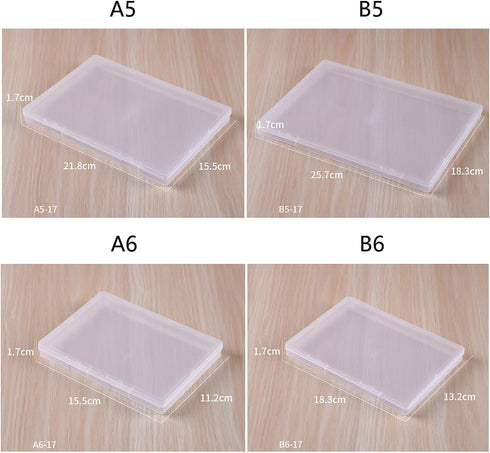 A5 Clear Plastic Storage Box, 6 x 8 Inch Flat Case Holder for Beads/Tools/Letters/Papers...