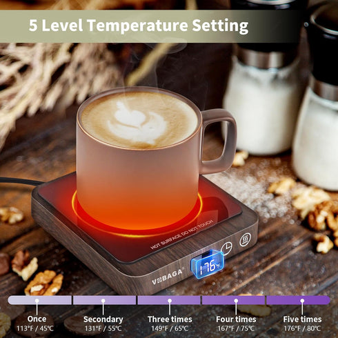 VOBAGA Coffee Mug Warmer & Candle Warmer Plate for Office Home Use with 5 Temperature Settings, Coffee Warmer with Digital Display Auto Shut Off f...