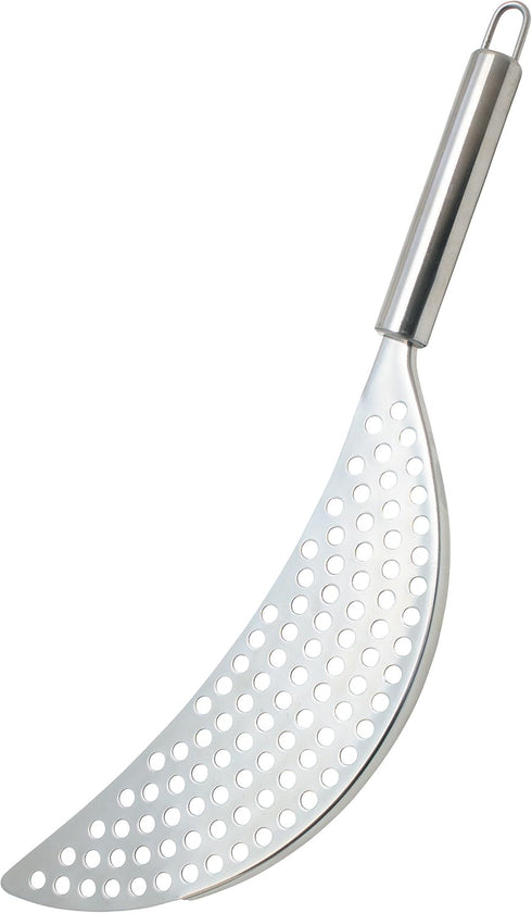 KitchenCraft Stainless Steel Half-Moon Pan Strainer/Pot Drainer, Silver...