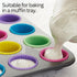 Silicone Baking Cups: Reusable Silicone Baking Cups, Non-Stick Muffin Liners, Cupcake Liner, Multicolor - 12 Pack...