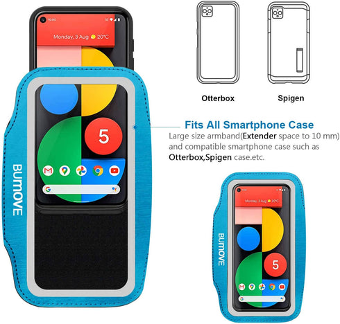 Armband for Google Pixel 9a/9/9 Pro,8a/8, 7a/7, 6a/6, 5a/5, Gym Running Workouts Sports Phone Arm Band,with Card Holder (Blue)...