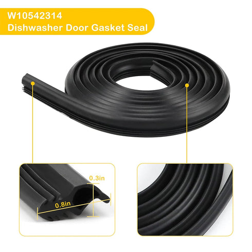 W10542314 Dishwasher Door Gasket & Strike Kit by AMI,Compatible with Whirlpool Amana Crosley Estate Kenmore- Replaces 2409202 8268888 W10300589 W10284090 W10350162 AP5650274