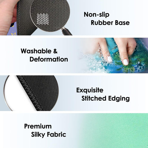 Square Mouse Pad with Stitched Edge, Premium Mousepad Washable Cloth. Computer Mouse Pad with Non-Slip Rubber Base, Mouse Pads for Computers Lapto...