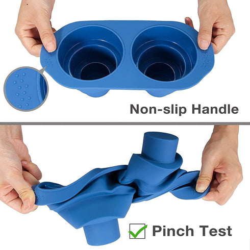 Webake Mini 3 Tier Cake Pan, Silicone Tier Cake Molds, 2 Pack Blue Molds for Small Smash Cake Cupcake for Birthday, Baby Shower, Wedding, 3.8 Inch...