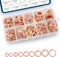 Pack-200 Automobile Copper Flat Gasket Assortment Combination Set, Engine Oil Pan Sealing Gasket, M5 M6 M8 M10 M12 M14 Multi-Specification Metric ...