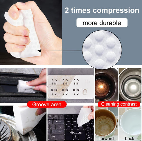 Magic Sponge Eraser,POWOBEST 50 Pack 2X Density Extra Thick Melamine Sponge,Household Extra Large Cleaning Pads?Melamine Foam, No Scratches Cleani...