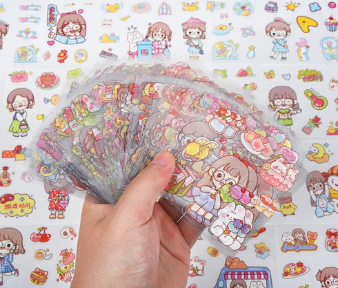 Kawaii Japanese Stationery Letter Stickers -100 Sheets Cute Scrapbook Stickers Kuromi Stickers for Card Making Craft Notebooks Album Crafter Gifts...