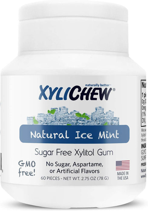 Xylichew 100% Xylitol Chewing Gum - Non GMO, Non Aspartame, Gluten Free, and Sugar Free Gum - Natural Oral Care, Relieves Bad Breath and Dry Mouth...