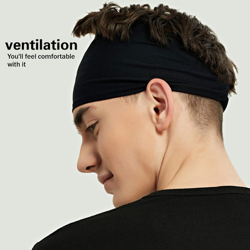 Sports Headbands for Men (5 Pack),Moisture Wicking Workout Headband, Sweatband Headbands for Running,Cycling,Football,Yoga,Hairband for Women and ...