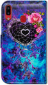 Case for Samsung Galaxy A20/Galaxy A30, Dream Catcher Flower Space Folio Leather Case Cover with Credit Card Slot ID Card Holder Kickstand for Gal...
