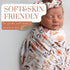 Newborn Baby Snug Wrap Baby Girl Receiving Blanket Swaddle Blanket with Headband Beanie Set and Name Card (Orange Floral)...