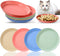8 Pieces Whisker Fatigue Cat Bowl, 6 Inch Shallow Cat Food Dish Wide Cat Wet Feeding Bowls, Wheat Straw Pet Plate for Kittens and Short Legged Cat...