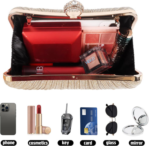 Clutch Purses for Women, Rhinestone Evening Bags Party Purse, Sparkling Handbag Purses for Wedding Bridal Prom Party...