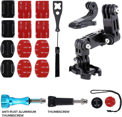 MiPremium Motorcycle Helmet Chin Mount Kits for GoPro Hero 12 11 10 9 8 7 6 5 4 3 Black Silver Session, AKASO/Campark & Other Action Camera Swivel...