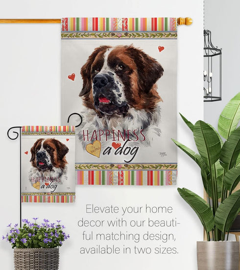 Breeze Decor St. Bernard Dog Happiness Garden Flag Puppy Spoiled Paw Canine Fur Pet Nature Farm Animal Creature House Decoration Banner Small Yard...