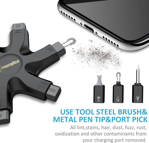 iPhone Cleaning Kit Port Cleaner Repair & Restore Tool for iPad Pro Watch Cell Phone Charging Port, Lightning Charger Cables Speaker Airpod Cleani...