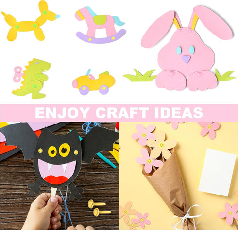 PATIKIL 400 PCS Paper Brass Fasteners Split Pins Pastel Mini Metal Brads Round Head Plated Fastener for Craft Art Scrapbooking DIY Supplies, Gold,...