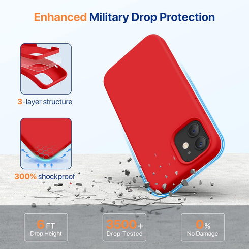 Miracase Compatible with iPhone 12 Case and iPhone 12 Pro Case, Liquid Silicone Gel Rubber Full Body Protection Shockproof Drop Protection Phone C...