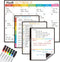 CLEVER CLEAN Magnetic Dry Erase Monthly Calendar Set - 14.5"x11" Monthly Calendar, 6.5"x8.5" Weekly, Daily, List Boards for Fridge - 6 Extra Fine ...