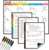 CLEVER CLEAN Magnetic Dry Erase Monthly Calendar Set - 14.5"x11" Monthly Calendar, 6.5"x8.5" Weekly, Daily, List Boards for Fridge - 6 Extra Fine ...