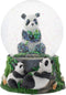 Elanze Designs Hugging Panda Bear Family 100MM Sturdy Wind Up Musical Glitter Water Snow Globe Tabletop Dresser Nightstand Figurine Decoration Pla...
