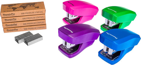 Desk Accessories - Aria Premium Mini Stapler Set - with Built-in Staple Removers, 2000 Standard Staples Included - for Office, School, and Travel,...