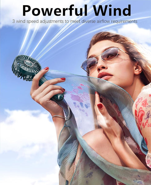 Mini HandHeld Portable Fan, Small Personal Battery Operated Fan Lash Fan Quiet usb Rechargeable 3 Speed Adjustable for Outside Travel Patios Indoo...