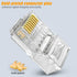 RJ45 Cat6 Cat6a Connector Pass Through 23AWG 100-PACK Gold Plated 8P8C Ethernet Ends for Unshielded Twisted Pair Solid Wire & Standard Cables...