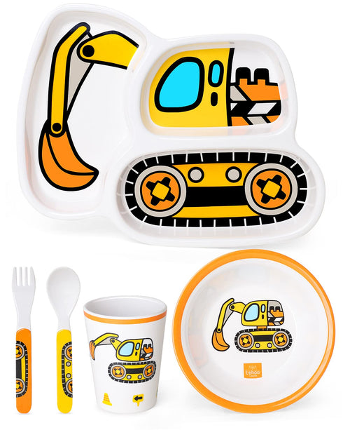 Lehoo Castle Kids Plates and Bowls Sets, Kids Dinnerware Set Includes Plate, Bowl, Cup and Tableware, Made of Durable Material, Perfect for Child,...