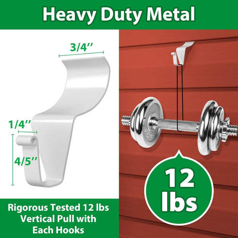 Vinyl Siding Hooks for Hanging (12 Pack), No Nails & Screws Needed Siding Hooks Vinyl Siding Clips, Heavy-Duty Stainless Steel Siding Hangers for ...