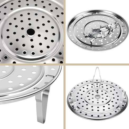 Steamer Rack for Cooking,18/8 Stainless Steel Steaming Rack,8.5 Inch Steam Tray with Removable Legs for Steamer Cookware Baking Instant Pressure C...