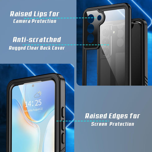 GOLDJU for Samsung Galaxy S22 Plus Case, Waterproof Samsung S22 Plus case with Built-in Screen Protector, IP68 Waterproof Shockproof Dustproof Ful...