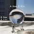 HDCRYSTALGIFTS 60mm 3D Inner Carving Rose Flower Crystal Ball Paperweight with Sliver Stand Fengshui Home Decor...