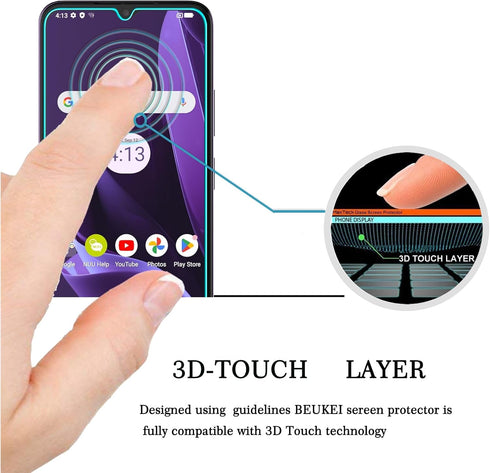 beukei (3 Pack) Compatible for NUU A15 Screen Protector Tempered Glass, Touch Sensitive,Case Friendly, 9H Hardness......